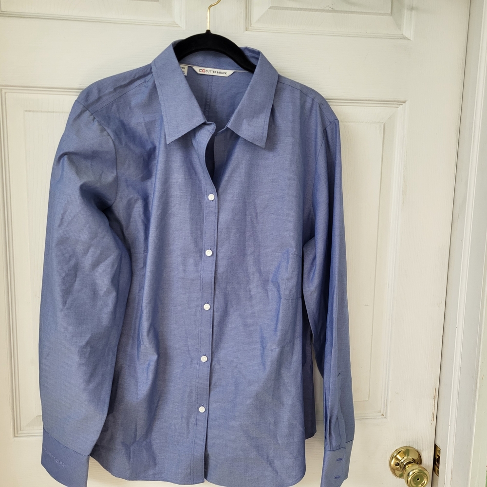 NEW Cutter & Buck Blue Dress Shirt with Traditional Collar